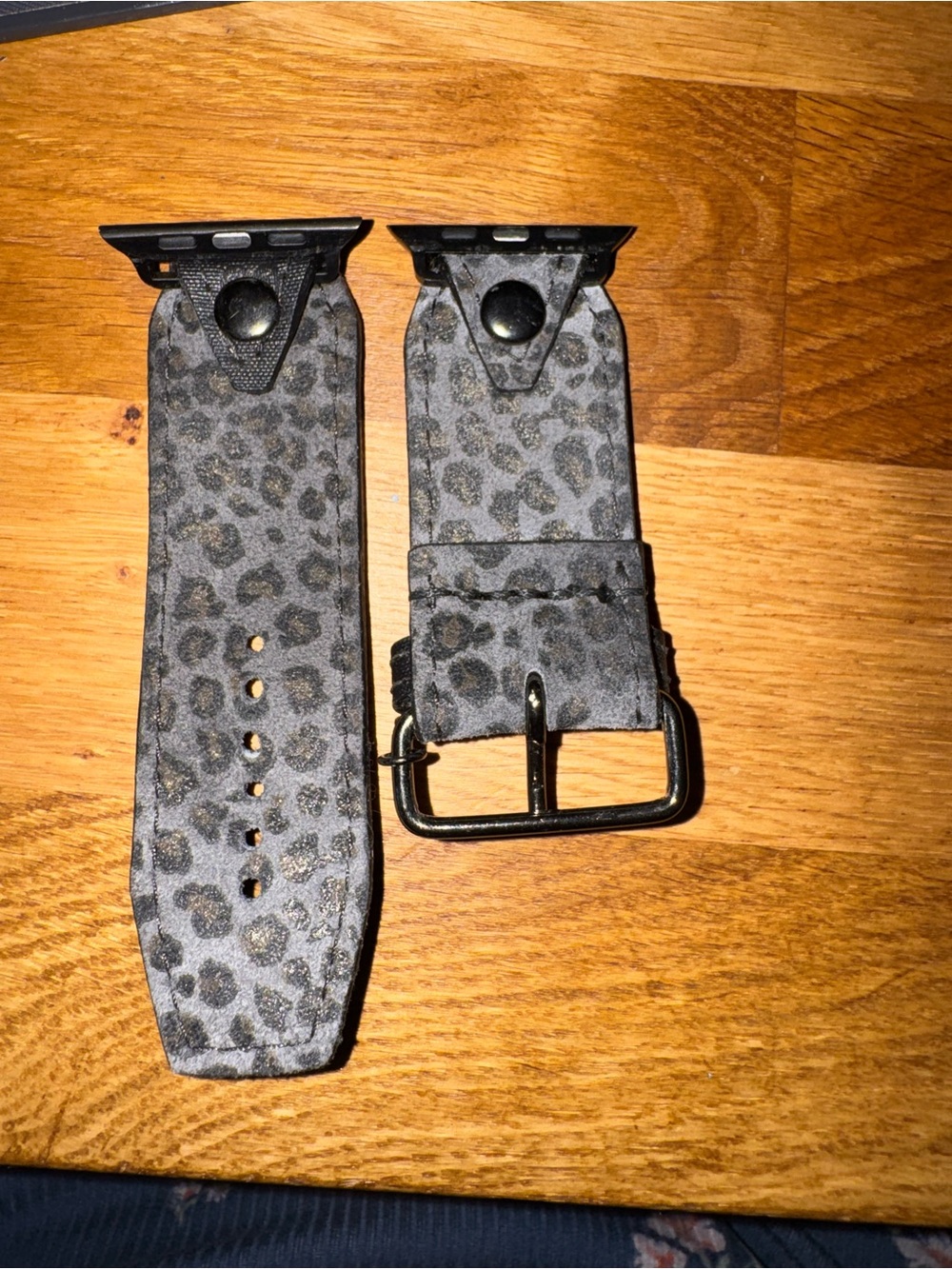 Black Patterned Watch Band with GG Logo - Picture 2 of 2